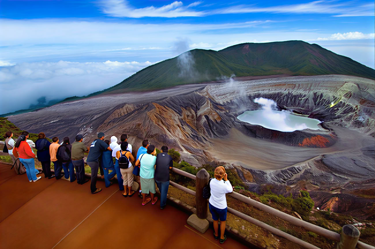 Combo Tour: Parque Nacional Volcán Poás – Tour de Café Doka – Jardines de la Cascada La Paz