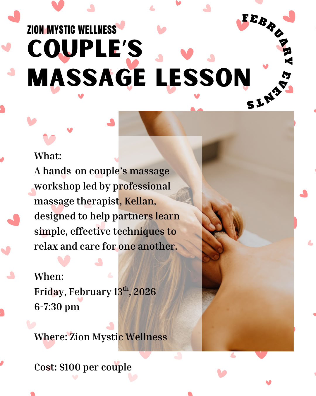 Clase de masaje para parejas con Kellan Cox