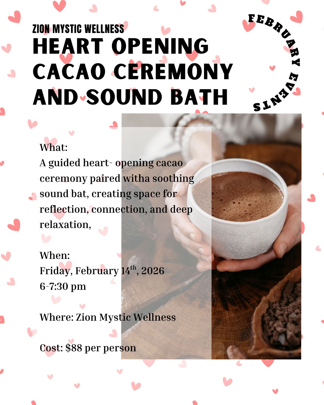 Ceremonia de cacao para abrir el corazón y baño de sonido