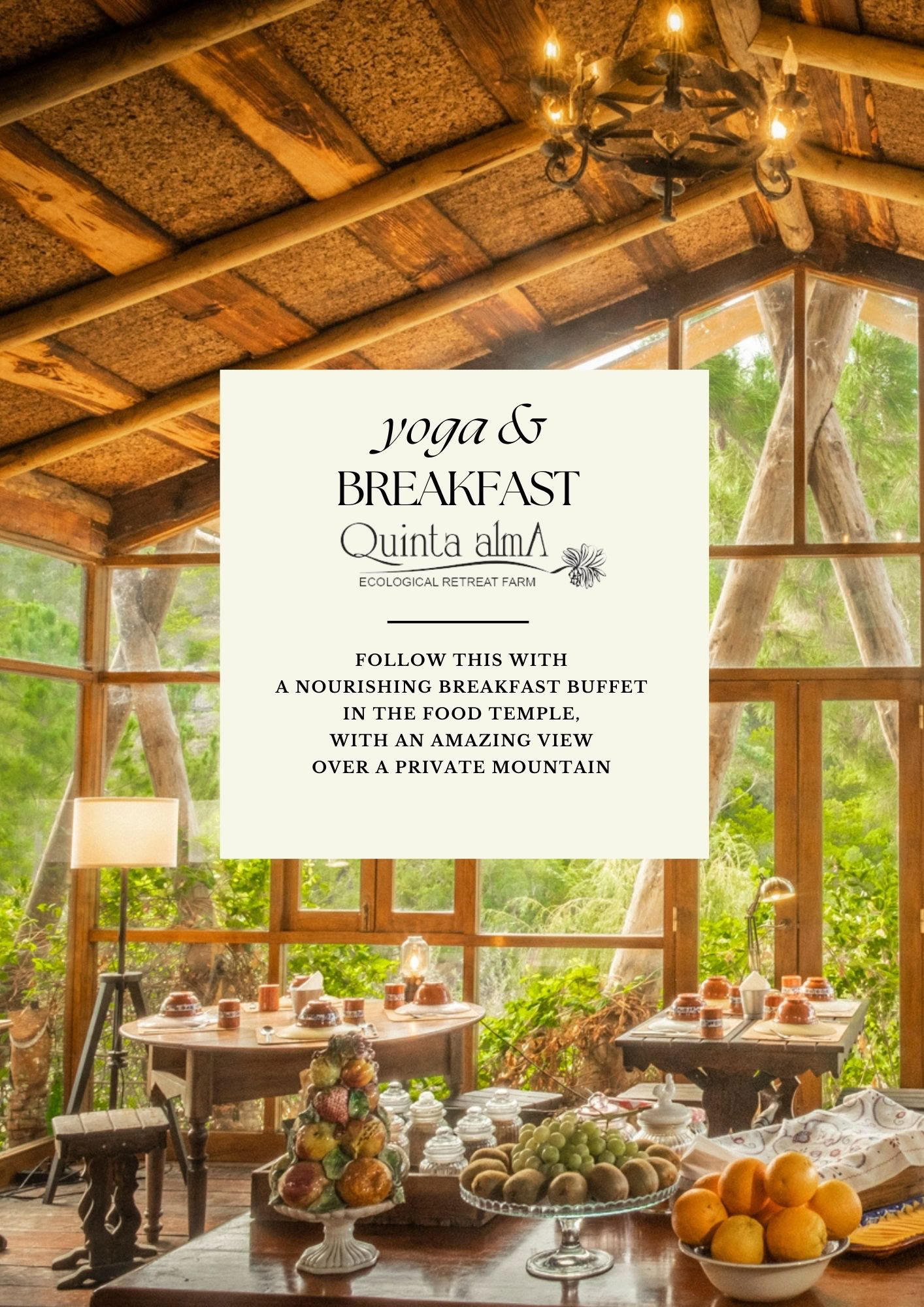 Yoga junto al lago y experiencia de desayuno buffet en Quinta Alma