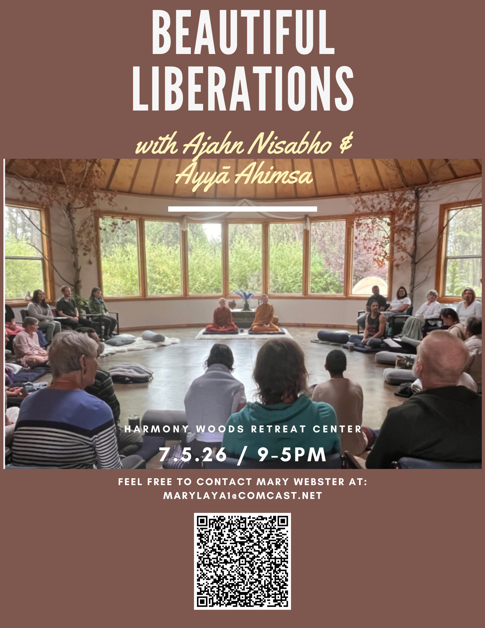 Beautiful Liberations: un retiro de un día para alegrar el corazón con Ajahn Nisabho & Ayyā Ahimsa