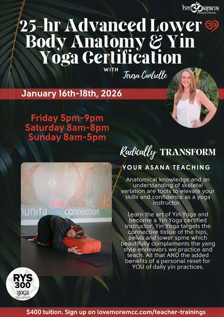 25 Horas | Certificación Avanzada de Anatomía del Tren Inferior y Yin Yoga en COS
