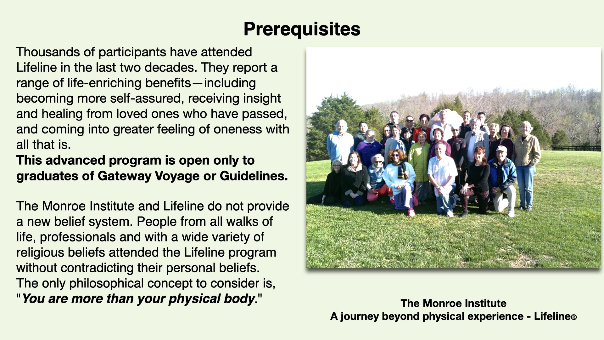 Retiro experiencial Lifeline® de 6 días